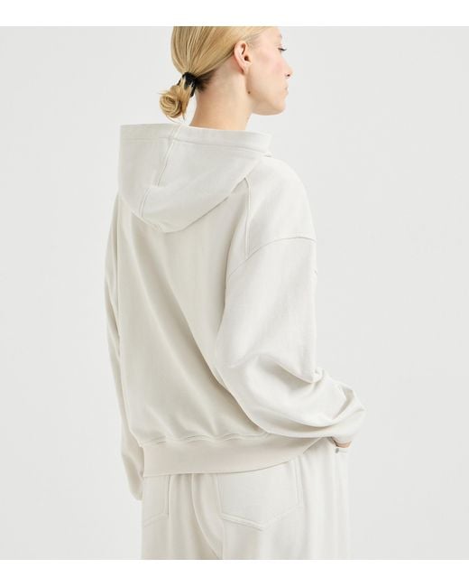Brunello Cucinelli White French Terry Zip-Up Hoodie
