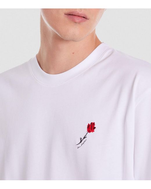 The Kooples Rose Embroidered T-shirt in White for Men | Lyst