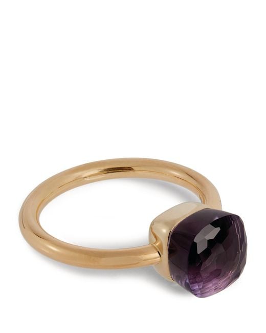 Pomellato Brown Rose, And Amethyst Nudo Petit Ring