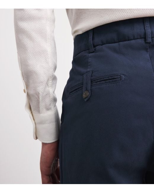 Eleventy Blue Stretch-Cotton Chinos for men