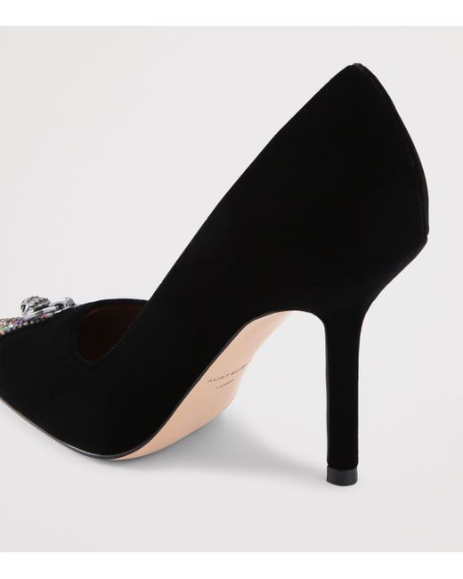 Kurt Geiger Black Velvet Zip Pumps