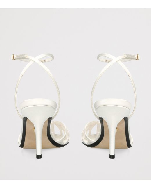 ALEVI White Satin Blake Heeled Sandals 75