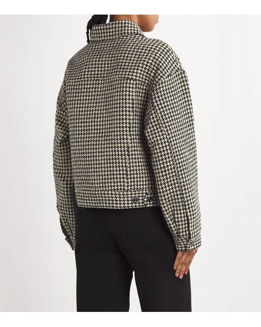 FRAME Gray Tweed Houndstooth Jacket