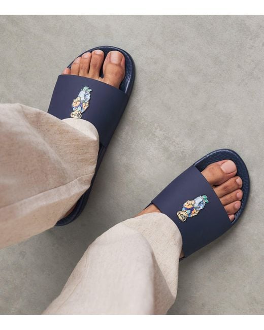 Polo Ralph Lauren Blue Polo Bear Slides for men