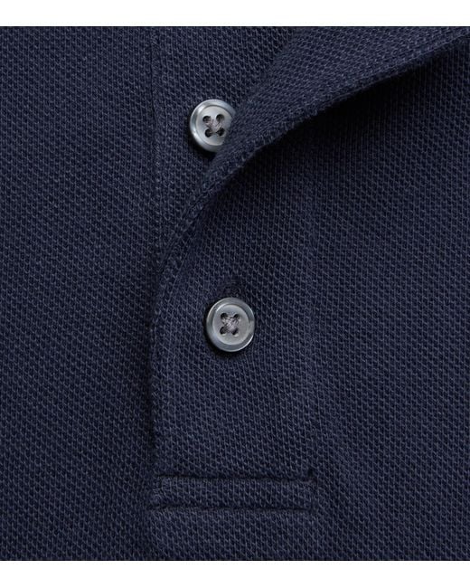 PAIGE Blue Cotton Demille Polo Shirt for men