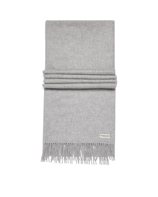 Johnstons Gray Cashmere Wide Scarf