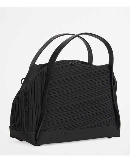 Pleats Please Issey Miyake Black Mini Bias Pleats Duffle Bag