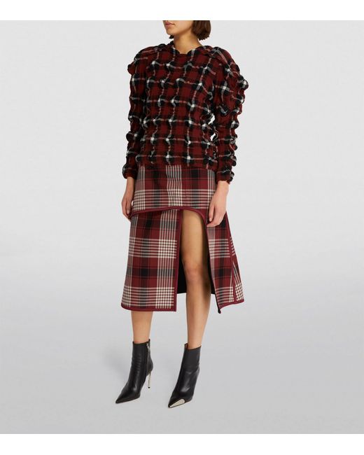 Issey Miyake Brown Wool-cotton Reversible Midi Skirt