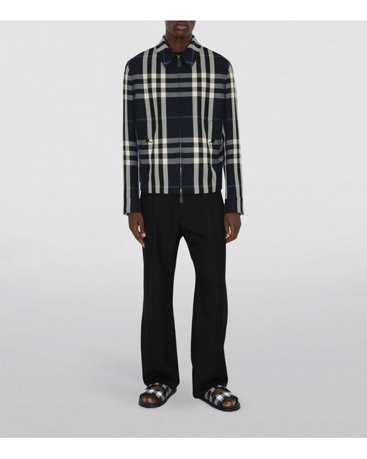 Burberry Black Wool-blend Check Jacket for men