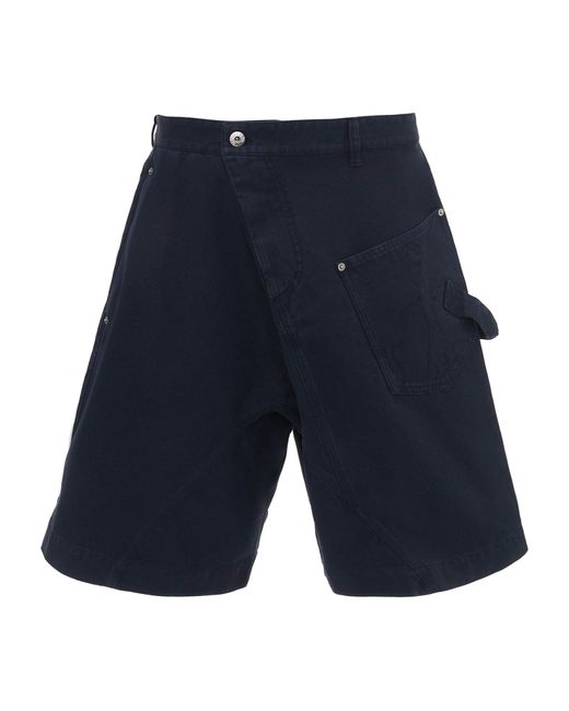 J.W. Anderson Blue Cotton Twisted Workwear Shorts