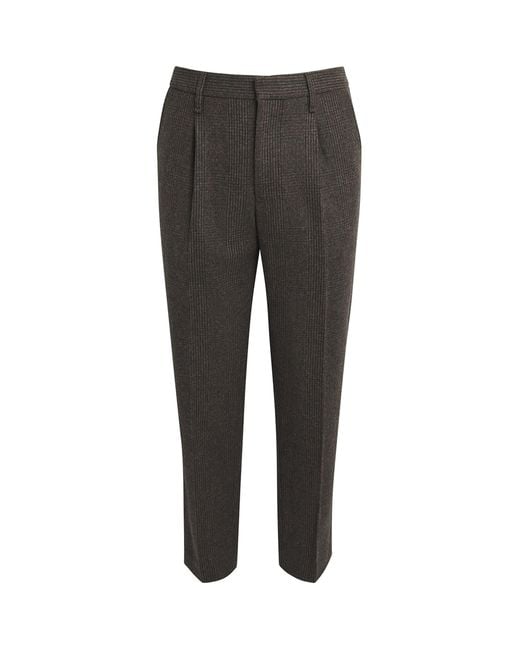 Rag & Bone Gray Wool Pleated Wide-Leg Trousers for men