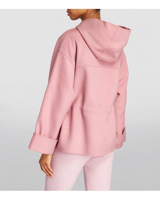 Weekend by Maxmara Pink Wool-blend Hooded Coat