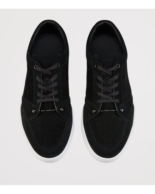 Christian Louboutin Black Chambelisneak Crosta Calf Leather Sneakers for men