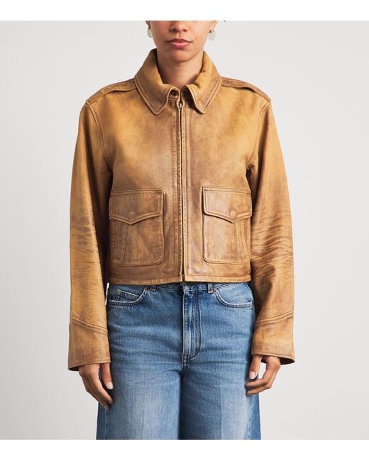 Polo Ralph Lauren Brown Distressed Leather Jacket