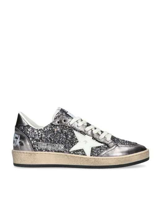 Golden Goose Deluxe Brand Gray Glitter Ball Star Sneakers