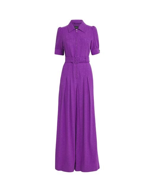 ME+EM Purple Very Wide-Leg Jumpsuit