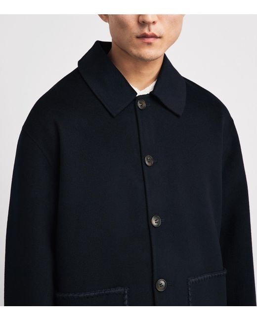Commas Blue Wool-Cashmere Embroidered Jacket for men