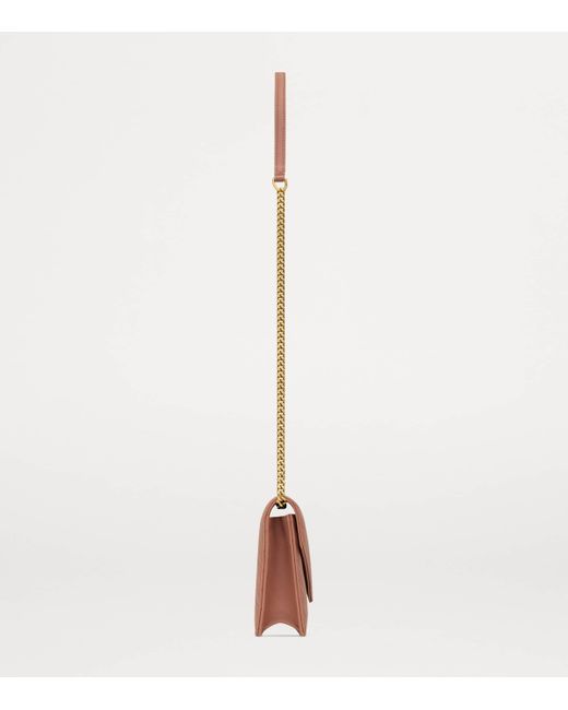 Saint Laurent White Leather Envelope Chain Wallet