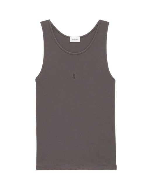 Saint Laurent Gray Cotton Cassandre Vest for men