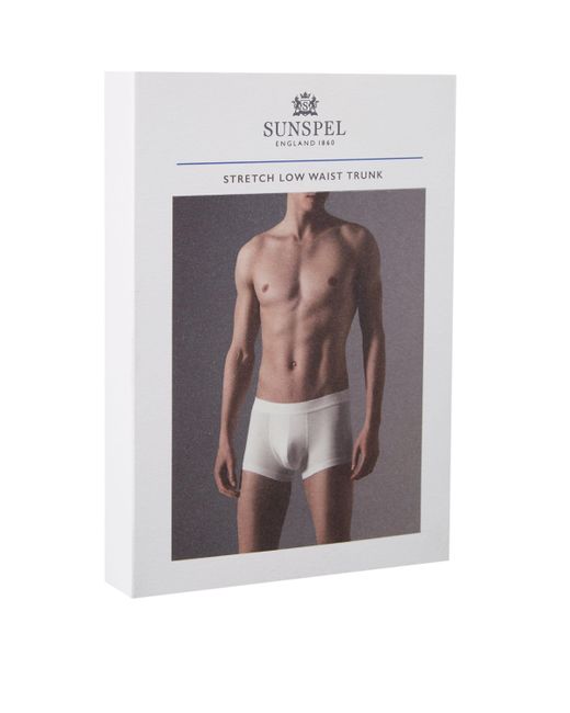 Sunspel White Premium Stretch Trunks for men