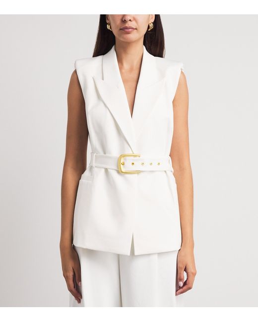 L'Agence White Belted Emerly Waistcoat
