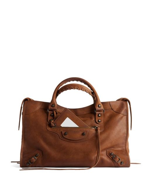Balenciaga Brown Medium Goatskin Le City Top-Handle Bag