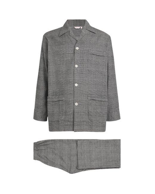 Derek Rose Gray Check Kelburn Pyjama Set for men