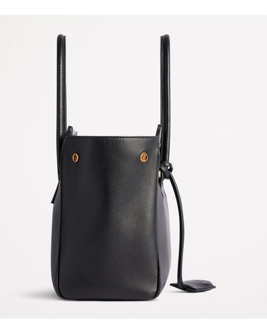 Balenciaga Black Mini Leather Hampton Top-Handle Bag