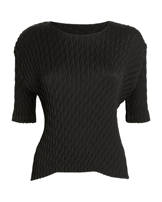 Issey Miyake Black Diffused Pleats T-shirt
