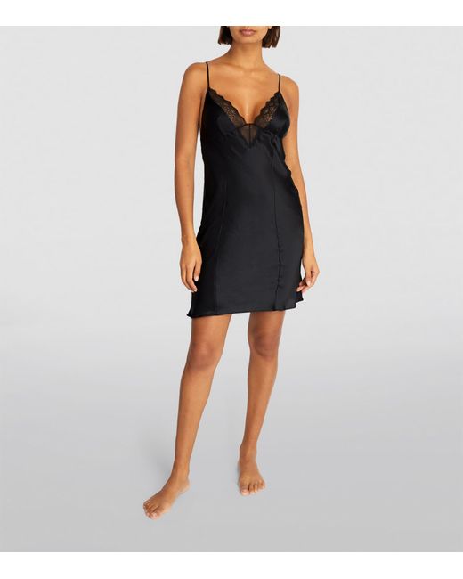 Calvin Klein Black Silk V-neck Slip Dress