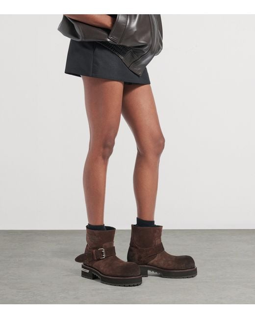 Balenciaga Brown Suede Venom Biker Boots