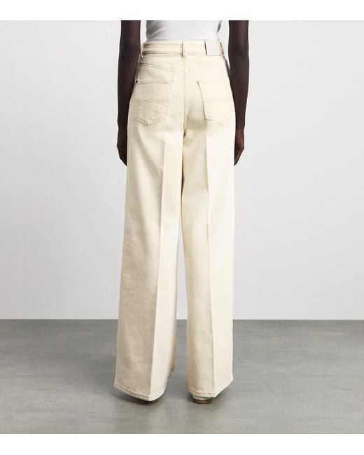 Agnona White Cotton-Cashmere Straight Jeans