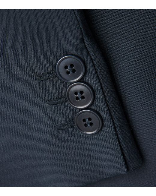 Weekend by Maxmara Blue Virgin Wool Double-Breasted Blazer