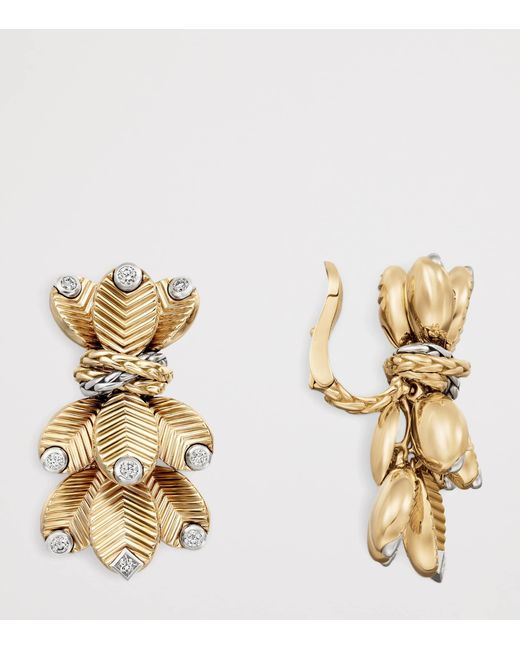 Cartier Metallic And Diamond Grain De Café Earrings