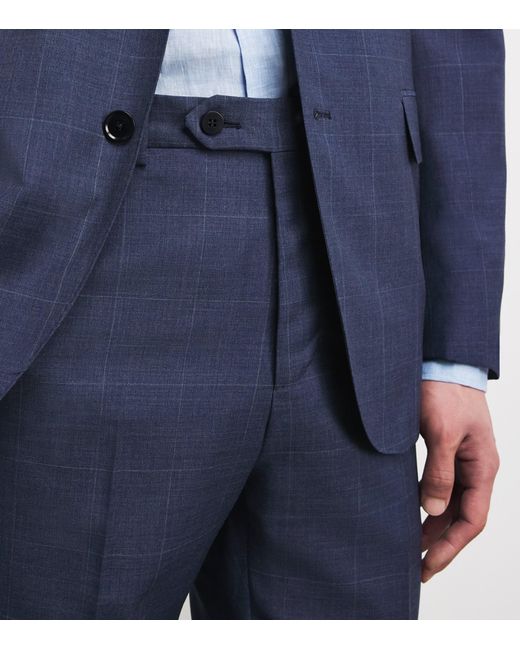 Pal Zileri Blue Wool Check Vicenza 2-Piece Suit for men