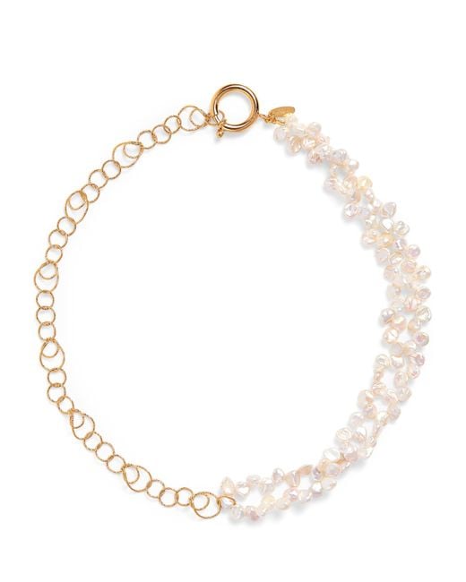 Hermina Athens Metallic Plated And Freshwater Pearl Medea Necklace