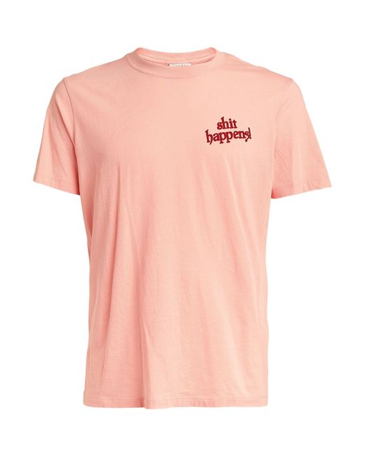 Sandro Pink Shit Happens Crew-neck T-shirt for men