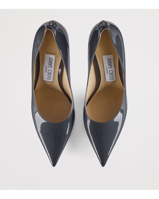 Jimmy Choo Blue Love 85 Patent Leather Pumps