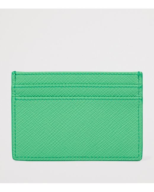 Smythson Green Leather Panama Card Holder