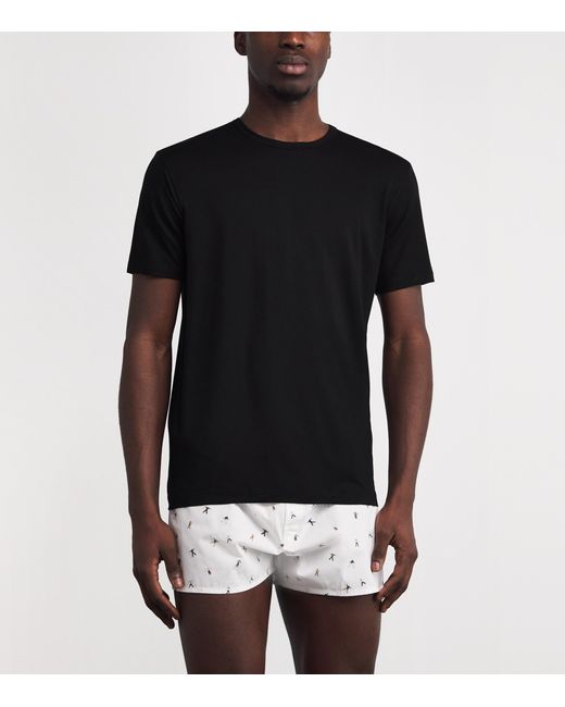 Sunspel Black Tencel Stretch T-Shirt for men