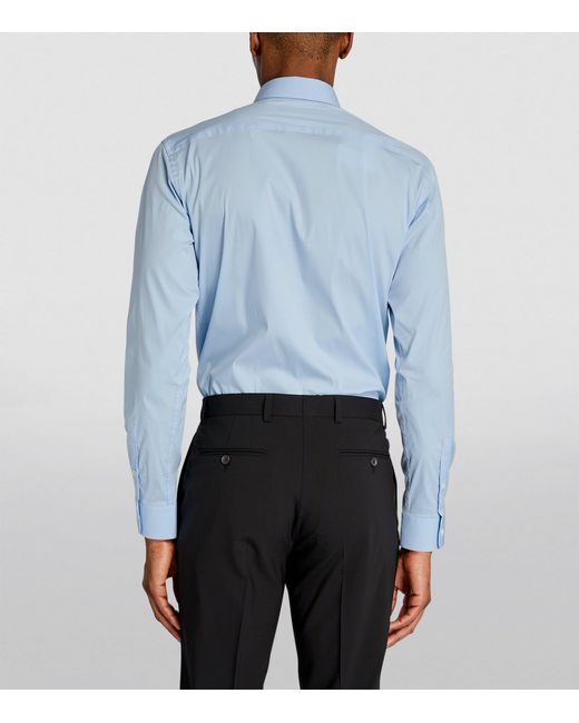 Sandro Blue Cotton-Blend Point-Collar Shirt for men