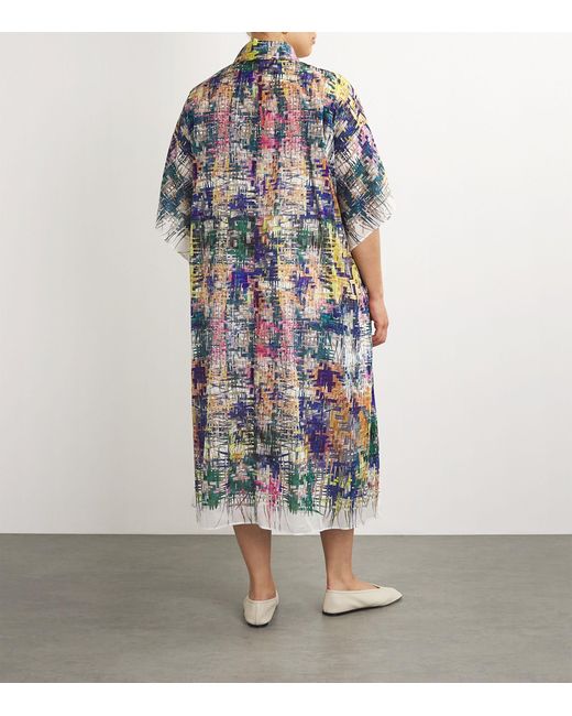 Marina Rinaldi Blue Cotton Printed Muslin Dress