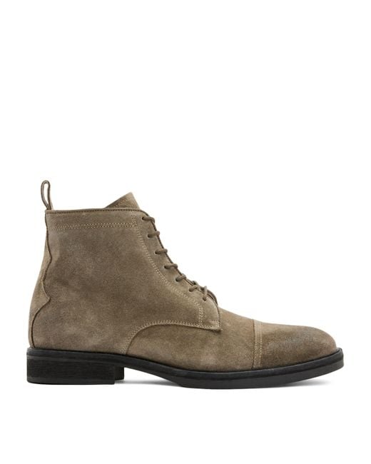 AllSaints Brown Suede Drago Boots for men