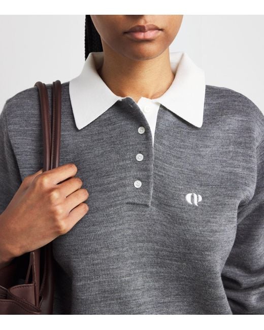Claudie Pierlot Gray Knitted Logo Polo Shirt