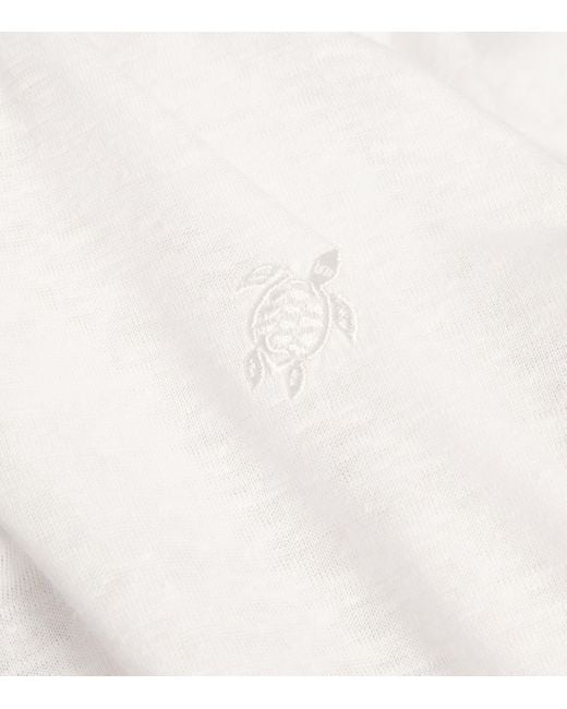 Vilebrequin White Linen Pyramid Polo Shirt for men