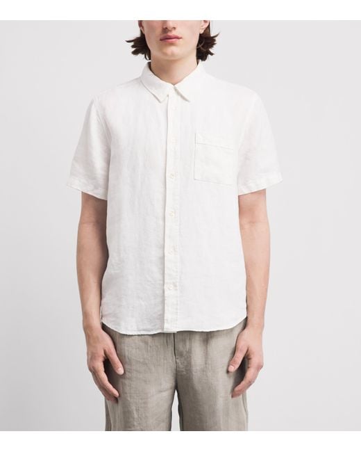 Citizens of Humanity White Linen Short-Sleeve Cairo Shirt for men