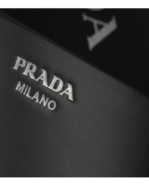Prada Black Crisscross Slides for men