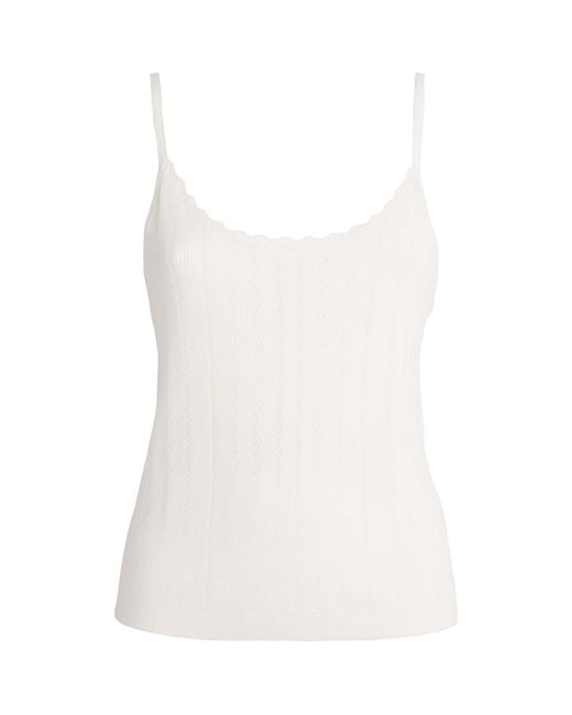 Eberjey White Pointelle Tank Top