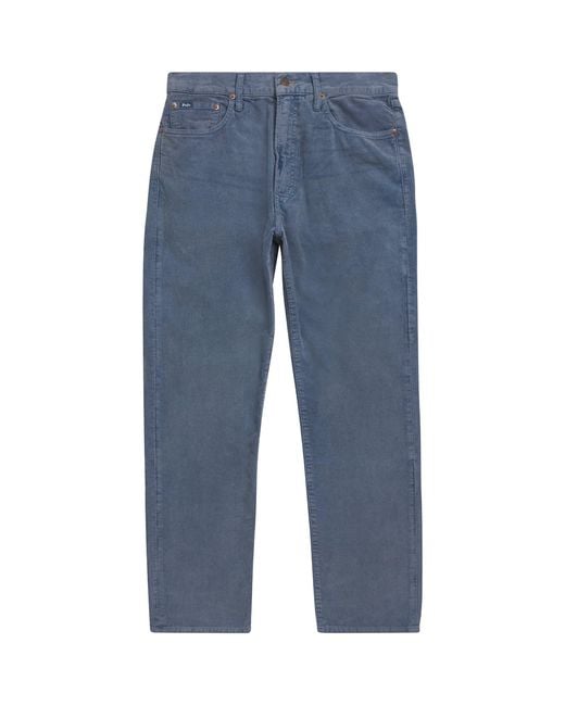 Polo Ralph Lauren Blue Cotton Corduroy Straight Fit Trousers for men