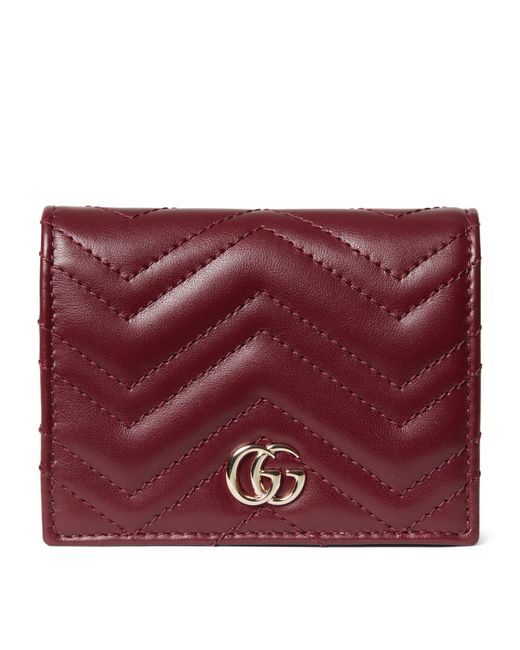 Gucci Purple Leather Gg Marmont Card Case